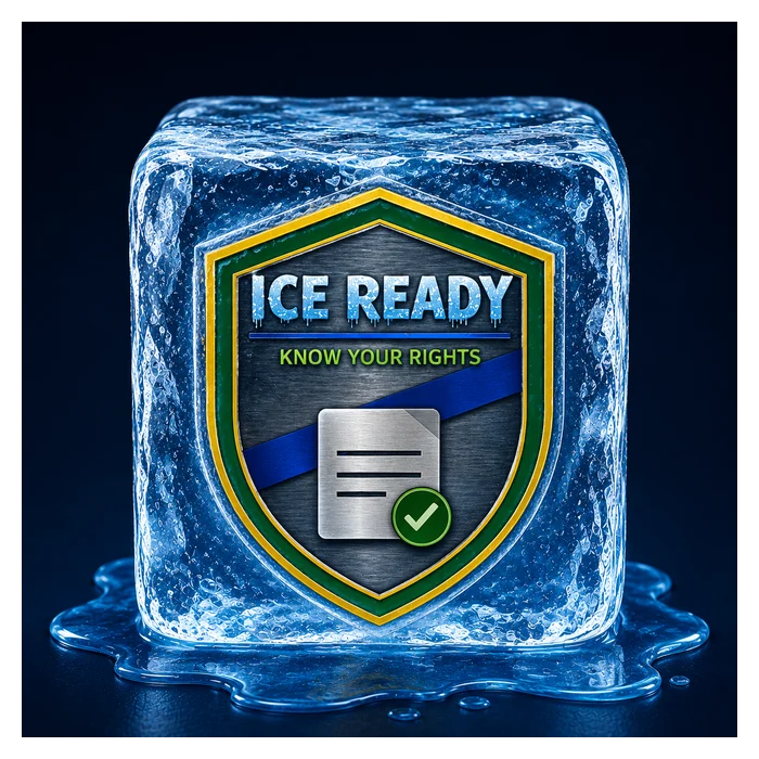 Melting ice cube sticker — Statue of Liberty poem