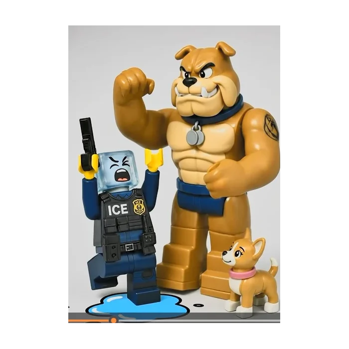 Spike vs. the melting Blockhead sticker